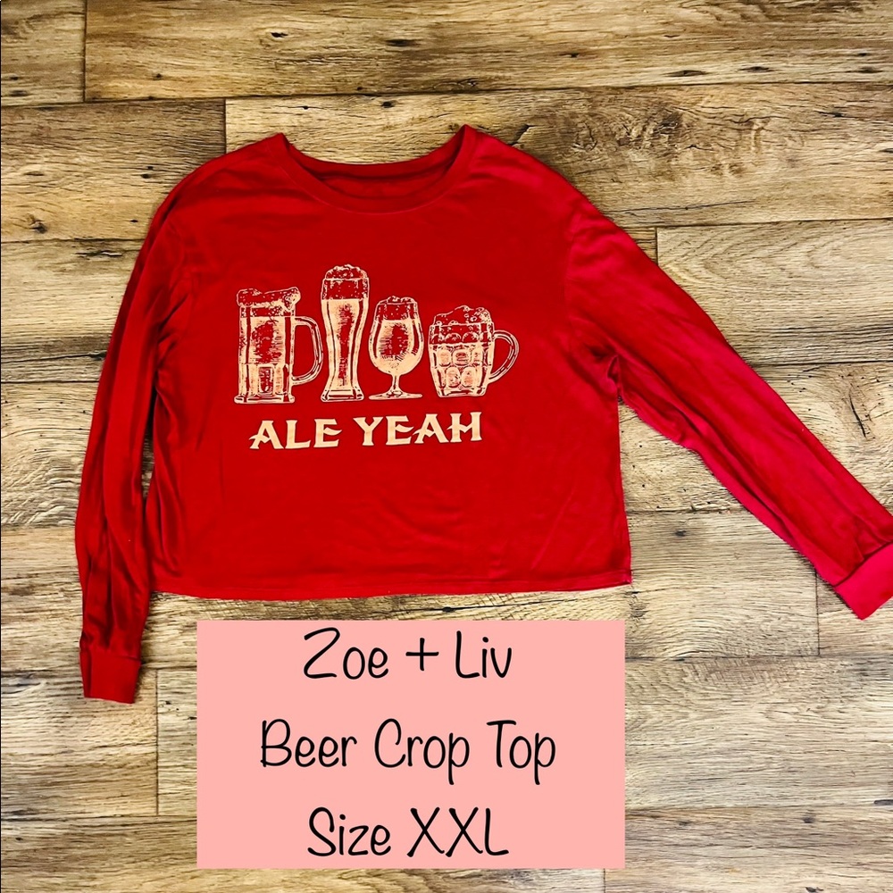 “Ale yeah” Zoe + Liv beer crop top
